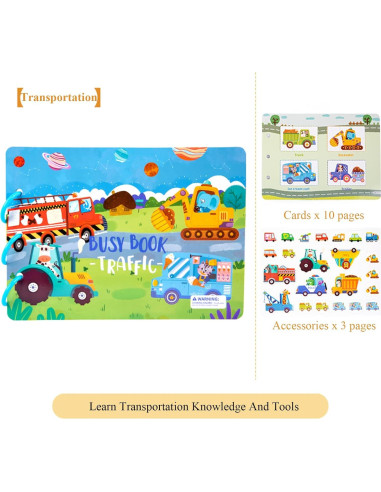 Libro Silencioso Interactivo OLRMA para Niños 3+ Tráfico