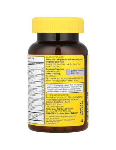 Multivitamínico Postnatal Nature Made + DHA 200 mg, 60 Gelatinas