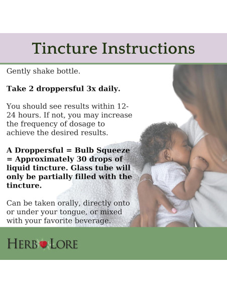 Tintura Orgánica Herb Lore para Lactancia - Aumento de Leche 118 ml
