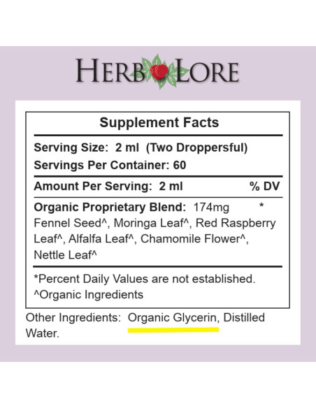 Tintura Orgánica Herb Lore para Lactancia - Aumento de Leche 118 ml