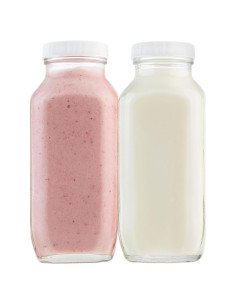 Botellas de Leche de Vidrio Cuadradas kitchentoolz - 4 Unidades 0.47L