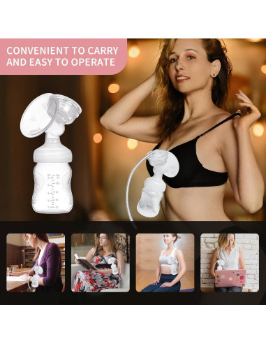 Extractor de Leche Eléctrico Rabbitcozy Portátil Rosa 2 Modos 9 Niveles