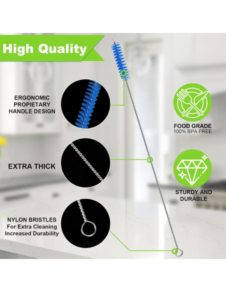 Juego de 12 cepillos limpiadores de popotes LIFEHIM 30.48 cm