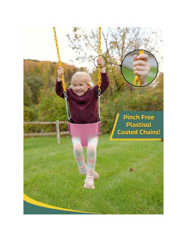 Asiento de columpio para niños Eastern Jungle Gym rosa 29.2x25.4cm