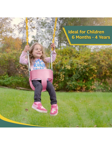 Asiento de columpio para niños Eastern Jungle Gym rosa 29.2x25.4cm