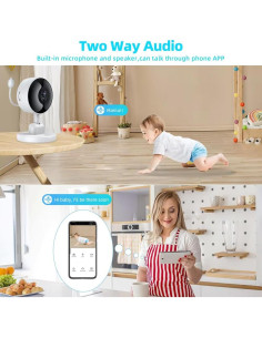 Cámara de Seguridad para Bebé JESHDHA 1080p WiFi con Audio 2