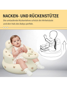 Silla Inflable para Bebés 3 Meses - PVC, Soporte Espalda, 30.4 kg 2