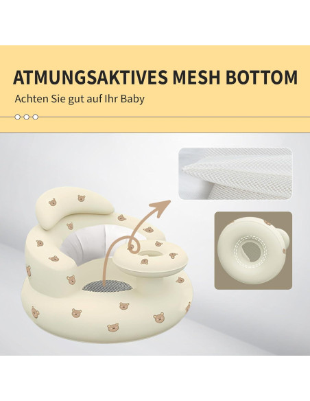 Silla Inflable para Bebés 3 Meses - PVC, Soporte Espalda, 30.4 kg