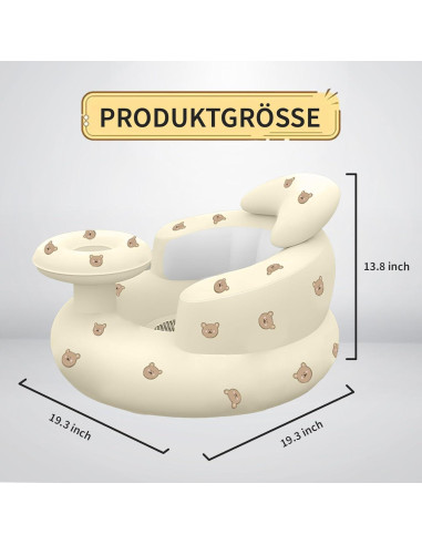 Silla Inflable para Bebés 3 Meses - PVC, Soporte Espalda, 30.4 kg