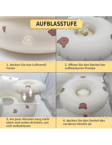 Silla Inflable para Bebés 3 Meses - PVC, Soporte Espalda, 30.4 kg