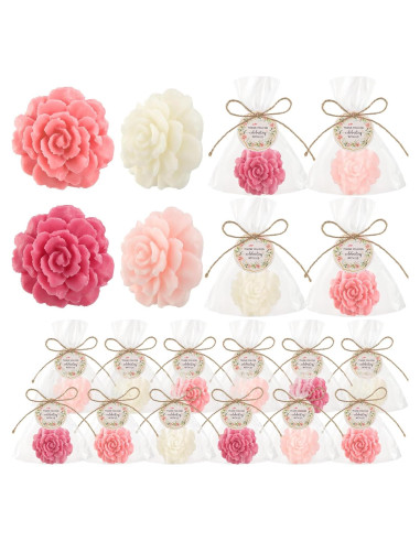Set de 20 Jabones Mini Florales Demissle Rosa Oscuro para Regalo