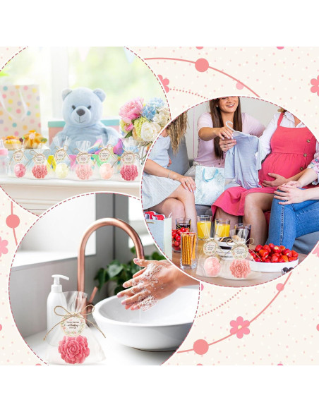 Set de 20 Jabones Mini Florales Demissle Rosa Oscuro para Regalo Set de 20 Jabones Mini Florales Demissle Rosa Oscuro para Regalo