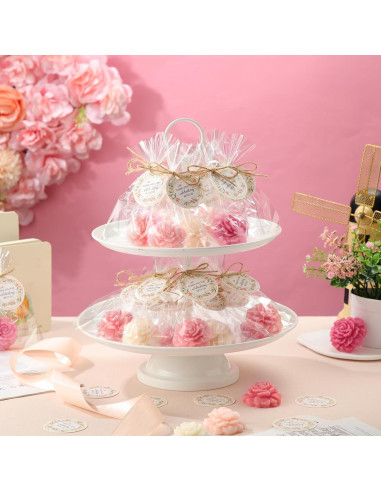 Set de 20 Jabones Mini Florales Demissle Rosa Oscuro para Regalo