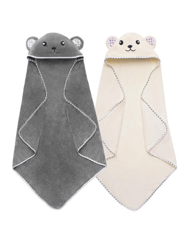 Toallas de bebé con capucha URSEORY 2 unidades Panda 78.74 cm