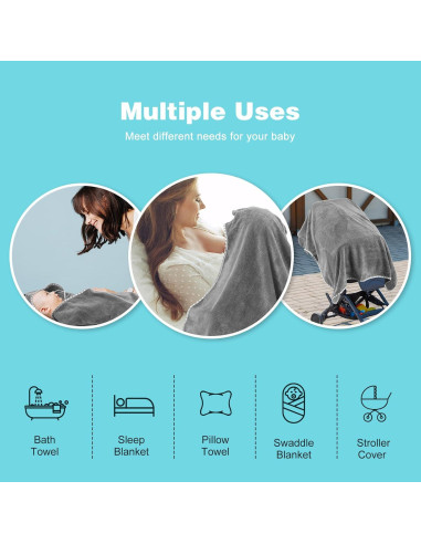 Toallas de bebé con capucha URSEORY 2 unidades Panda 78.74 cm