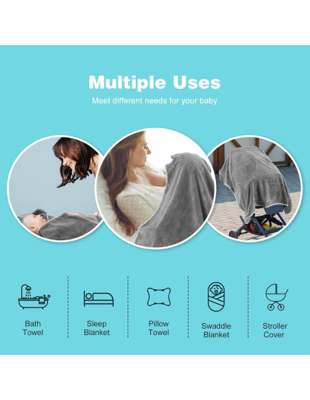 Toallas de bebé con capucha URSEORY 2 unidades Panda 78.74 cm