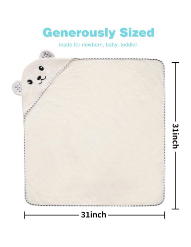 Toallas de bebé con capucha URSEORY 2 unidades Panda 78.74 cm