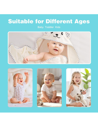 Toallas de bebé con capucha URSEORY 2 unidades Panda 78.74 cm