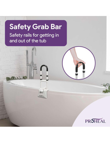 Barra de Agarre Ajustable ProHeal para Bañera - Seguridad 300 lb