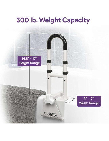 Barra de Agarre Ajustable ProHeal para Bañera - Seguridad 300 lb