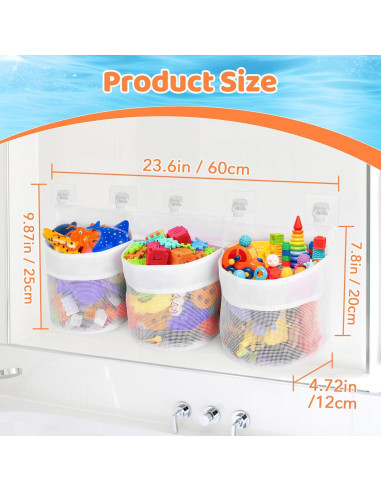 Organizador de Juguetes de Baño PVC 3 Compartimentos Shaowu