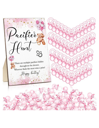 Juego de Búsqueda de Chupetes Roowest 51 Pcs Oso Rosa