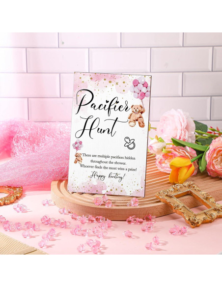 Juego de Búsqueda de Chupetes Roowest 51 Pcs Oso Rosa