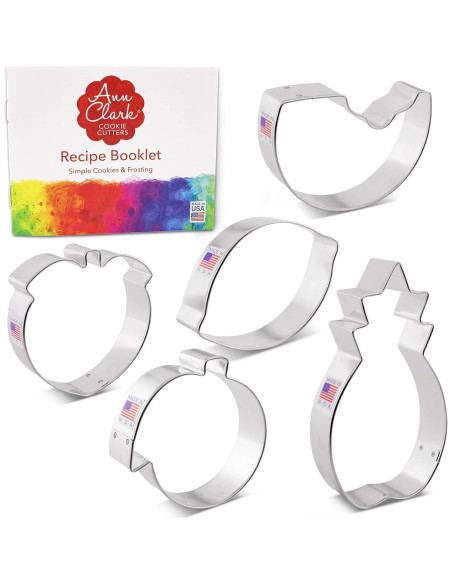 Juego de Cortadores de Galletas de Frutas Ann Clark - 5 Piezas