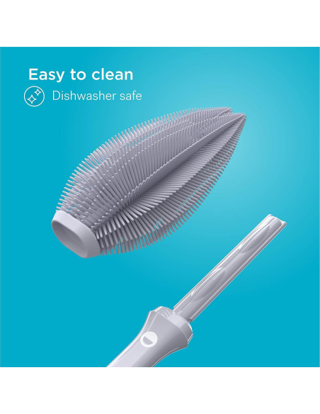 Cepillo de Botellas Smilo de Silicona Punta Doble - Gris