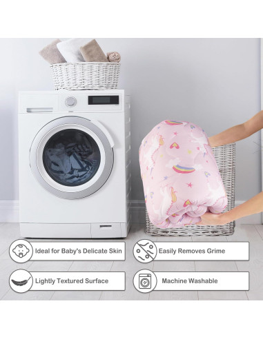 Alfombra de Juego Viviland 127x127 cm Antideslizante Unicornio Rosa