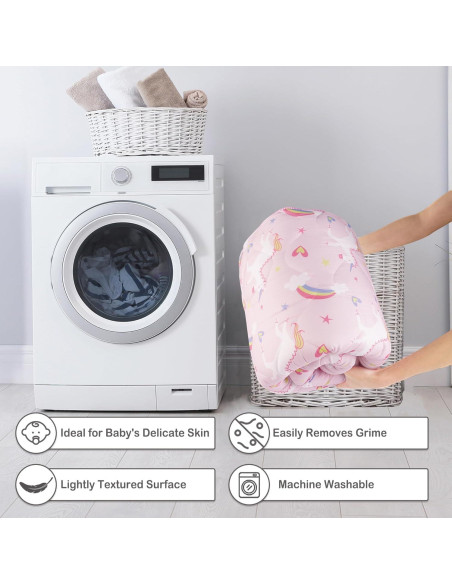 Alfombra de Juego Viviland 127x127 cm Antideslizante Unicornio Rosa