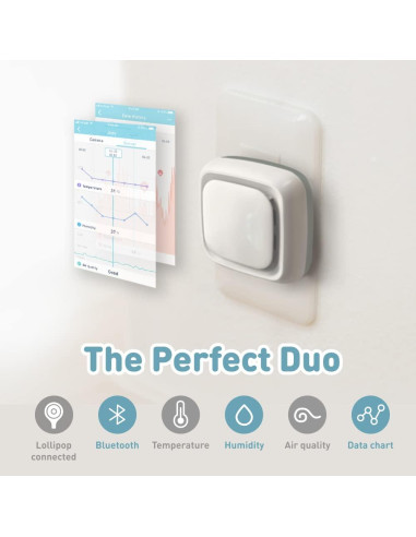 Monitor de Bebé Lollipop Pistacho con Cámara y Sensor Ambiental