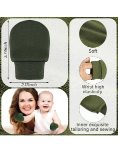 Cuffbow 16 Pares de Manoplas para Bebés 0-6 Meses Algodón 2