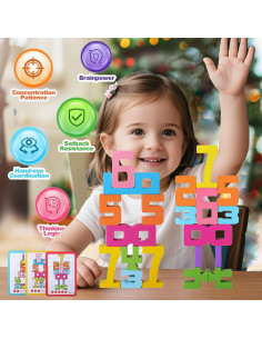 20 Bloques de Construcción de Números de Madera JoyfulPieces 2