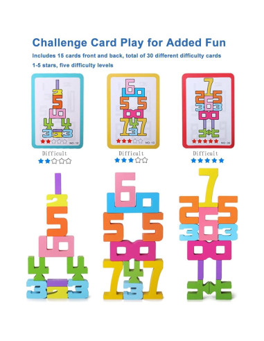 20 Bloques de Construcción de Números de Madera JoyfulPieces