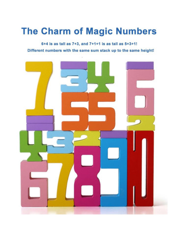 20 Bloques de Construcción de Números de Madera JoyfulPieces