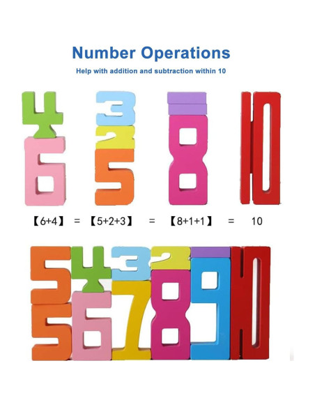 20 Bloques de Construcción de Números de Madera JoyfulPieces
