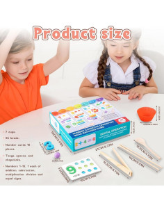 Juego de Matemáticas Montessori Wshxjzyay - Aprendizaje de Números 2