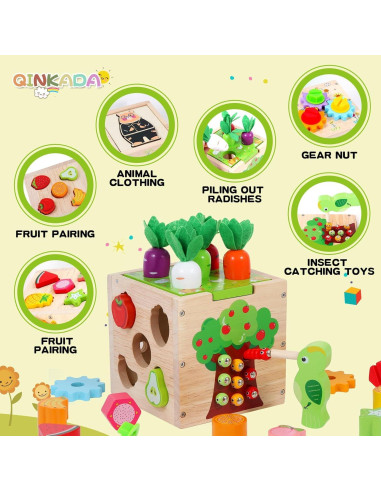 Juguete Montessori de Madera Qinkada para Niños 2-5 Años