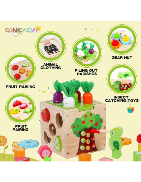 Juguete Montessori de Madera Qinkada para Niños 2-5 Años Juguete Montessori de Madera Qinkada para Niños 2-5 Años