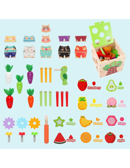 Juguete Montessori de Madera Qinkada para Niños 2-5 Años Juguete Montessori de Madera Qinkada para Niños 2-5 Años