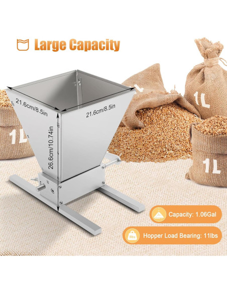 Molino de Grano BENTFL 4L para Cerveza, Ajustable y Eléctrico Molino de Grano BENTFL 4L para Cerveza, Ajustable y Eléctrico