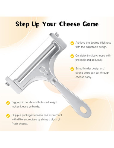 Cortador de Queso Ajustable BOHUIZ con 4 Cables de Acero Inoxidable