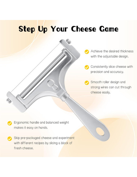 Cortador de Queso Ajustable BOHUIZ con 4 Cables de Acero Inoxidable