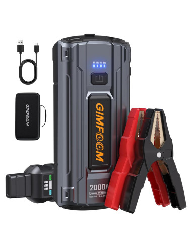 Arrancador de Batería GIMFOOM S2000 2000A 12V con Luz LED