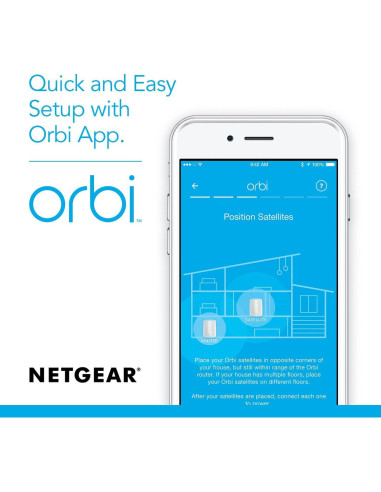 Sistema WiFi Mesh NETGEAR Orbi RBK50 Renovado - 465 m