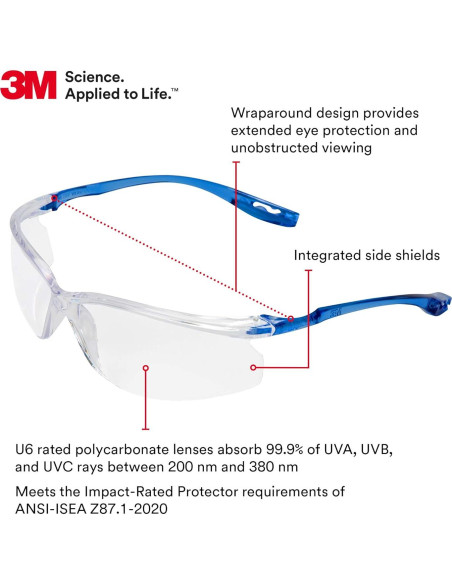 Gafas de Seguridad 3M Virtua CCS Antivaho Paquete de 20