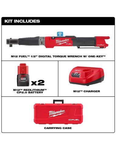 Llave de Torque Digital Milwaukee M12 FUEL 1/2" 203.4 Nm