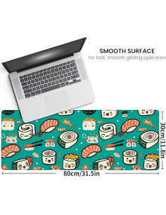 Alfombrilla de Ratón Grande MIEPOS Sushi 800x300mm Antideslizante 2