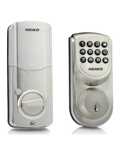Cerradura Electrónica Sin Llave Neiko 52909A, Plata Cepillada, 100 Códigos